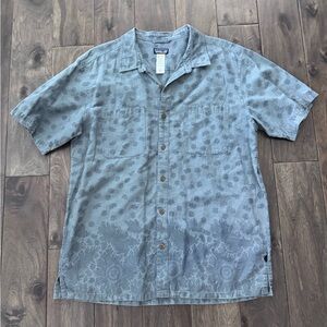 Patagonia Blue Floral Button Down Shirt